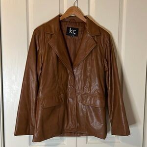 Faux Leather Blazer Jacket | Women’s Medium